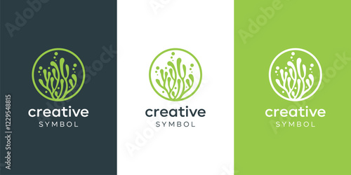 Seaweed Coral Under Water design logo inspiration 