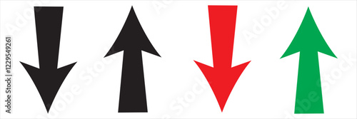 Up and down arrow icon vector illustration. Growth and Decay sign. verity colorful Design icon.