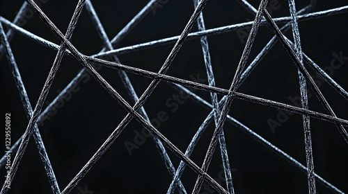 Interwoven black fibers cre...