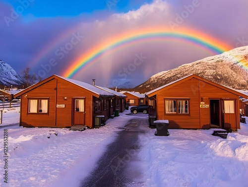 A Vibrant Rainbow Arches Ov...