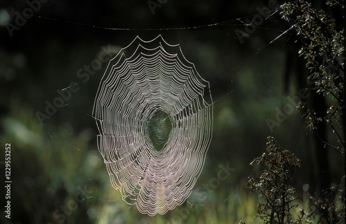 Spider web Araneus marmoreus Germany photo