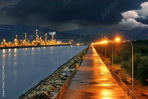 Illuminated Industrial Plan...