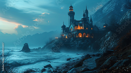 night landscape with castle