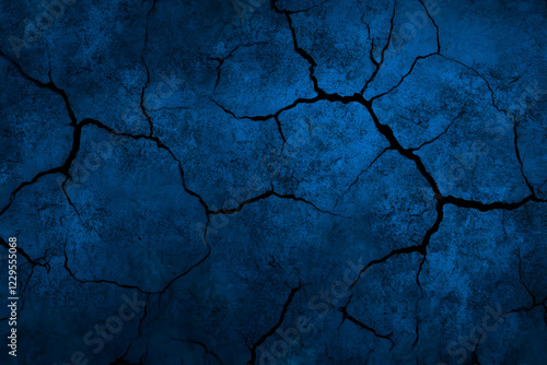 Dark Blue Cracked Wall Text...