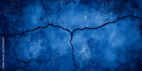 Dark Blue Cracked Wall Text...