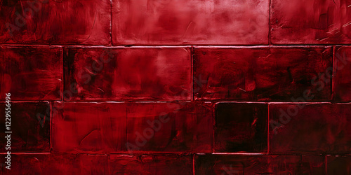 Dark Red Painted Brick Wall...