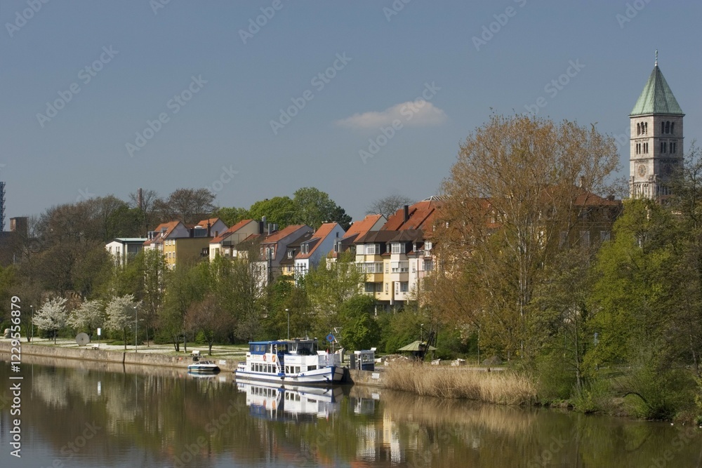 Fototapeta premium Schweinfurt Main river Franconia Bavaria Germany