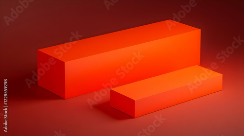 Two Orange Rectangular Pris...