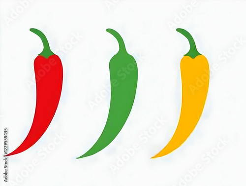 Three Vibrant Chili Peppers...