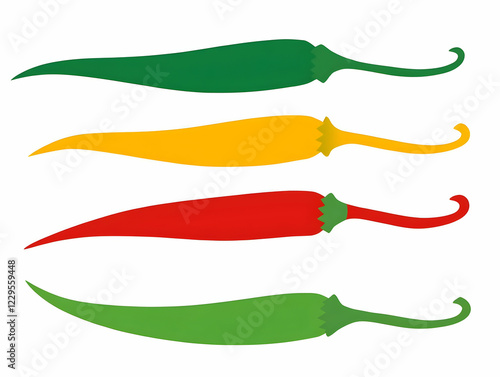 Four Colorful Chili Peppers...
