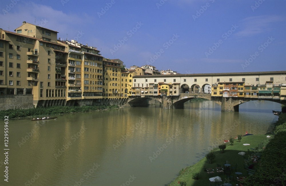Ponte Vecchio Bridge River Arno in Florence Tuscany Italy Ponte Vecchio Bridge River Arno in Florence Tuscany Italy