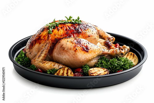 Roasted Chicken Sits on a B...