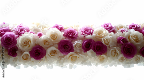 Pink and White Roses Form a...