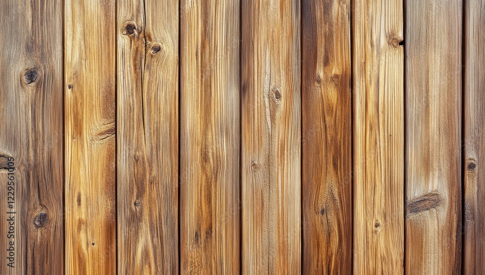 Naklejka premium Textured wooden wall displays various shades of brown and natural patterns in a rustic setting