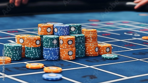 Stacks of Colorful Casino C...