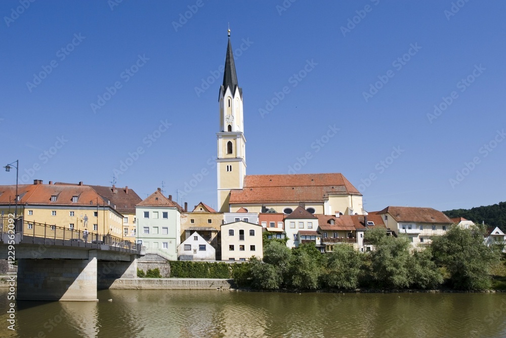 Vilshofen Vils river Lower Bavaria Germany Vilshofen Vils river Lower Bavaria Germany