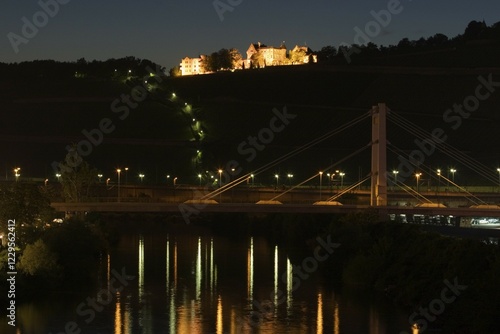 Würzburg Steinburg Hotel Main river Marienberg Fortress Franconia Bavaria Germany photo