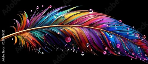 colorful neon feather