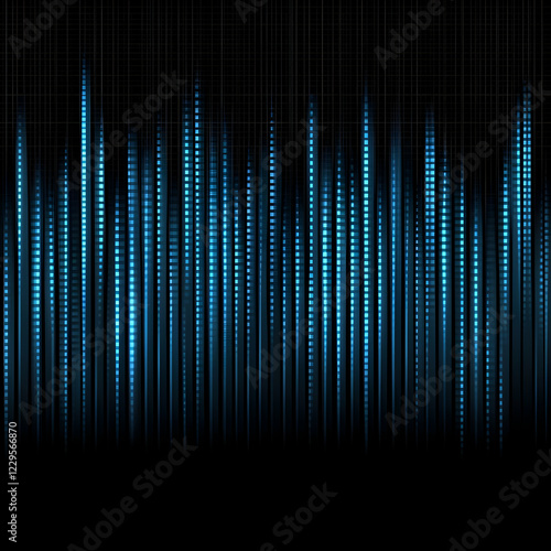 Abstract Blue Lines Glow on...
