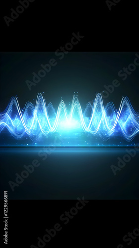 Abstract Blue Light Waves F...