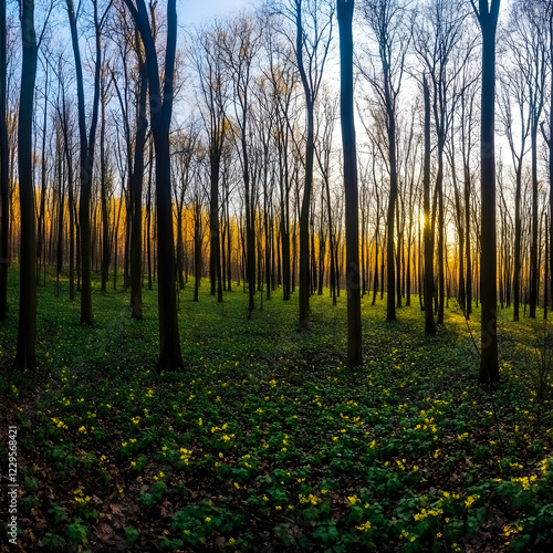 Bare Trees Stand Tall in a ...