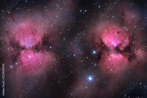 Twin Nebulae Shine Brightly in the Cosmic Dance of Stars and Dust photo