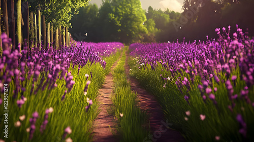 Scenic Lavender Field Path ...