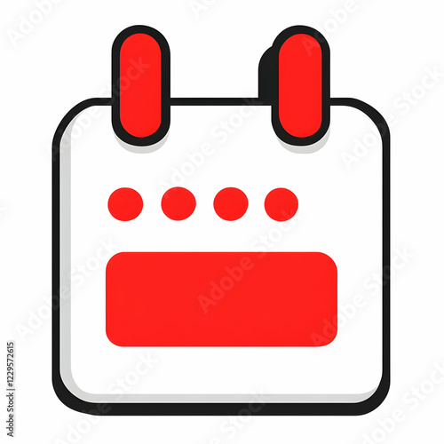 Red and White Calendar Icon...