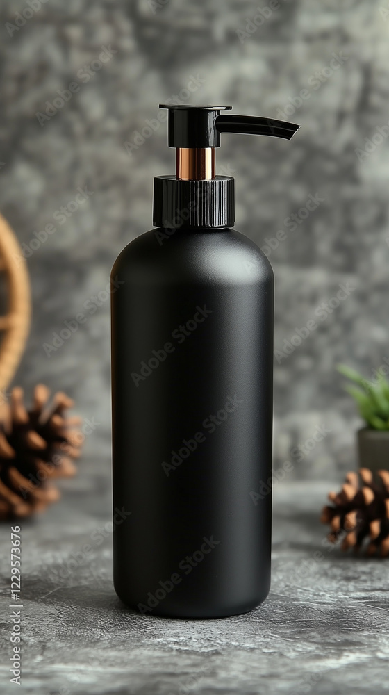 Matte Black Empty Lotion Pump Bottle Shampoo Liquid Soap Shower Gel Dispenser Refillable for Cosmetic Cream, vertical illustration
Matte Black Empty Lotion Pump Bottle Shampoo Liquid Soap Shower Gel Dispenser Refillable for Cosmetic Cream, vertical illustration