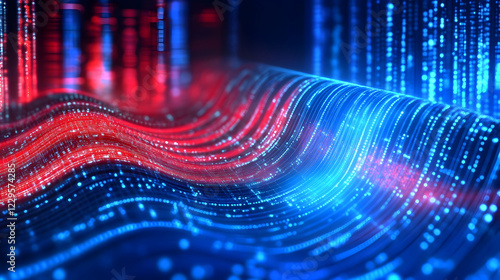 Abstract 3D Flowing Data St...