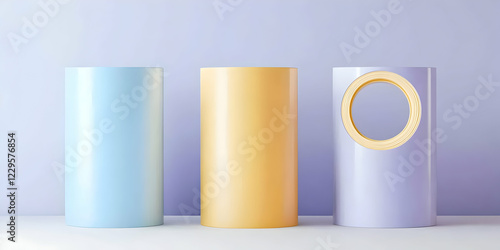 3D Render of Pastel Colored...