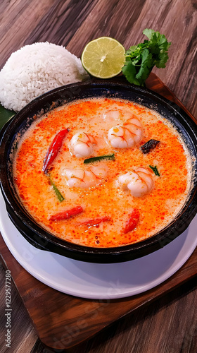 Spicy Shrimp Soup Simmers i...