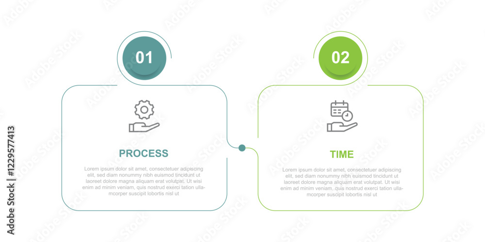 © Haris - 2 column line connected with icons suitable for business infographic template