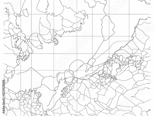 Abstract Line Art Map Depic...