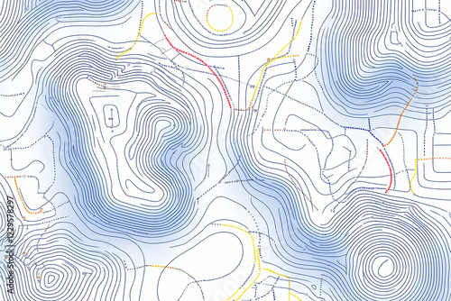Detailed Contour Map Illust...