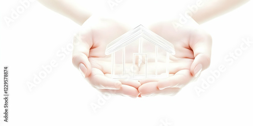 Cupped Hands Gently Hold a ...