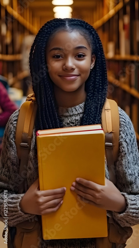 Young Student Holds Book in...