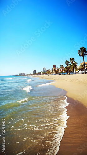 Tranquil Beach Waves Gently...