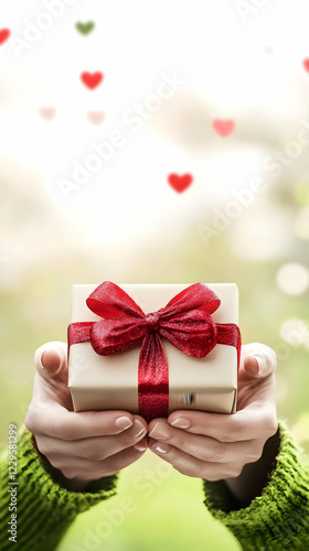 Hands Holding a Gift Box wi...