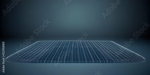 3D Wireframe Grid Surface G...