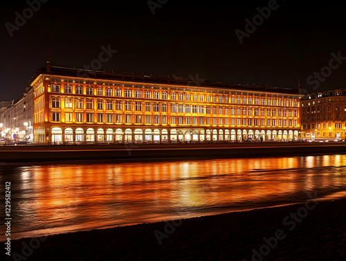 Grand illuminated building ...
