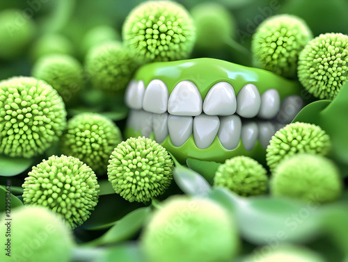 3D Illustration of Green Te...