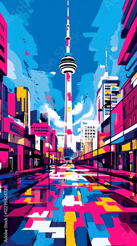Vibrant Cityscape Illustrat...