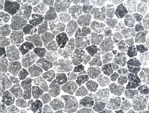 Gray and White Stone Mosaic...