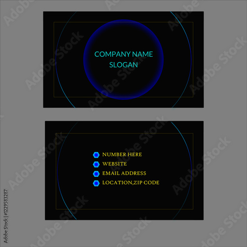 Unique and simple business card design with neon effect.
