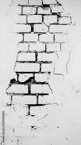 White painted brick wall te...