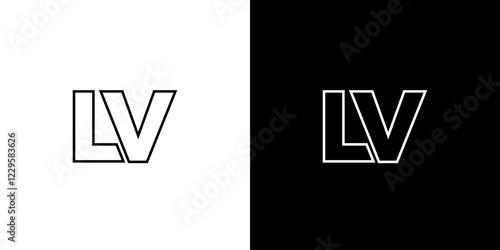 Letter L and V, LV logo design template. Minimal monogram initial based logotype.