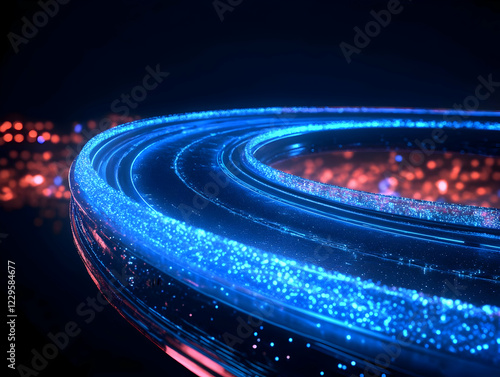 Glowing Blue Circular Struc...