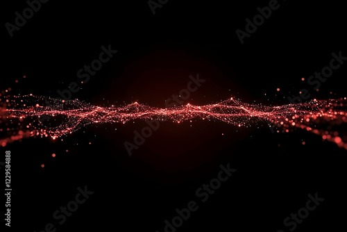 Abstract Red Particles Flow...
