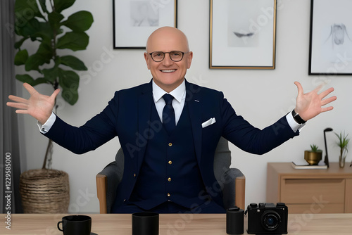Businessman in Suit Gesture...